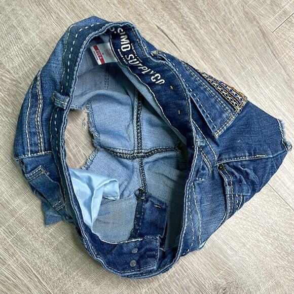 Mossimo Medium Wash Boho Embroidered Cutoff Denim Shorts Women’s/Junior Size 5 - Picture 8 of 8